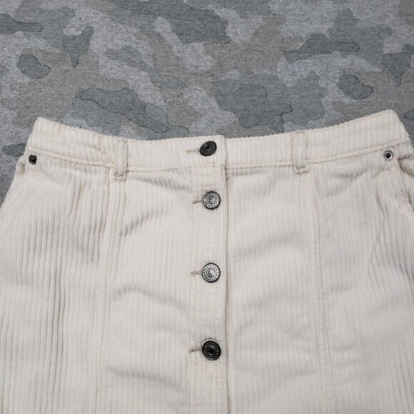 Abercrombie And Fitch Skirt Womens Small Beige Corduroy Button Up - Picture 3 of 6